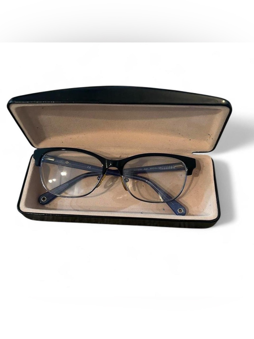 Kittery CO1 Revolution Eyeglasses Frames Blue Semi-Rimless 52mm with case
